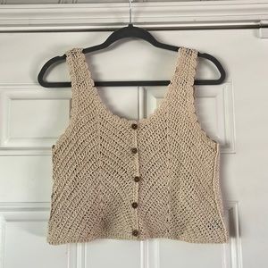 Oatmeal Crochet cropped top